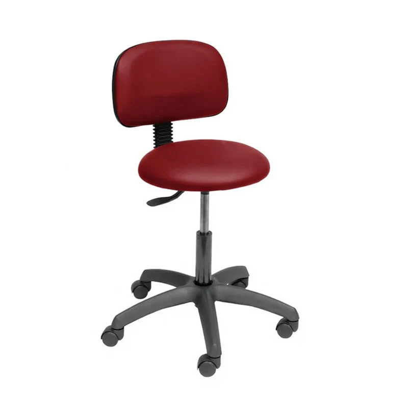 Taburete circular base negra con respaldo