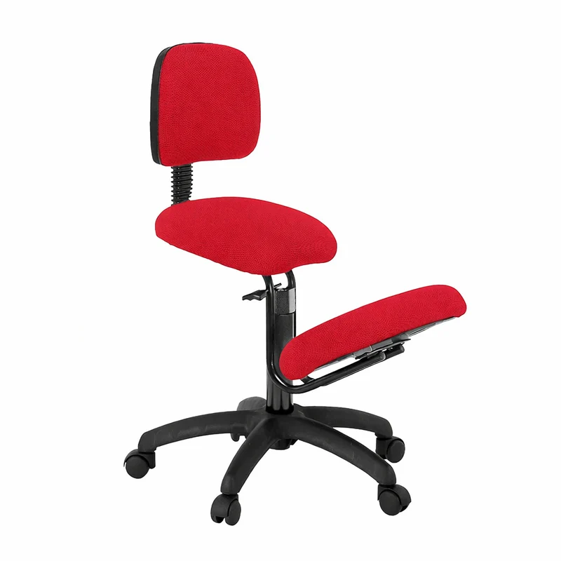 Silla base negra con arrodilladero fijo y respaldo