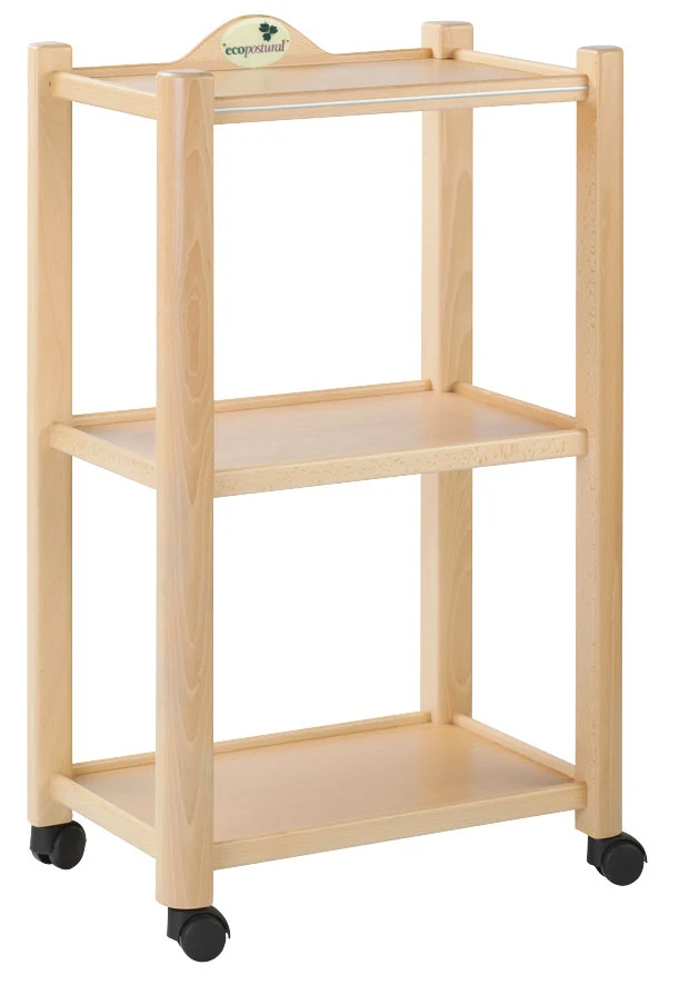 Mesa carrito madera 3 alturas natural