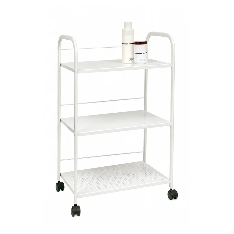 Mesa carrito metalica 3 alturas blanca