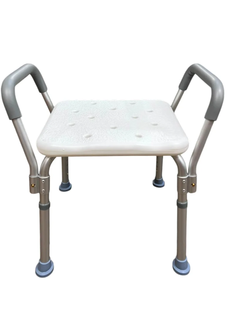 Banco de Aluminio para Ducha sin Respaldo y con Descansabrazos (90 kg) | Bienstar BM3552L