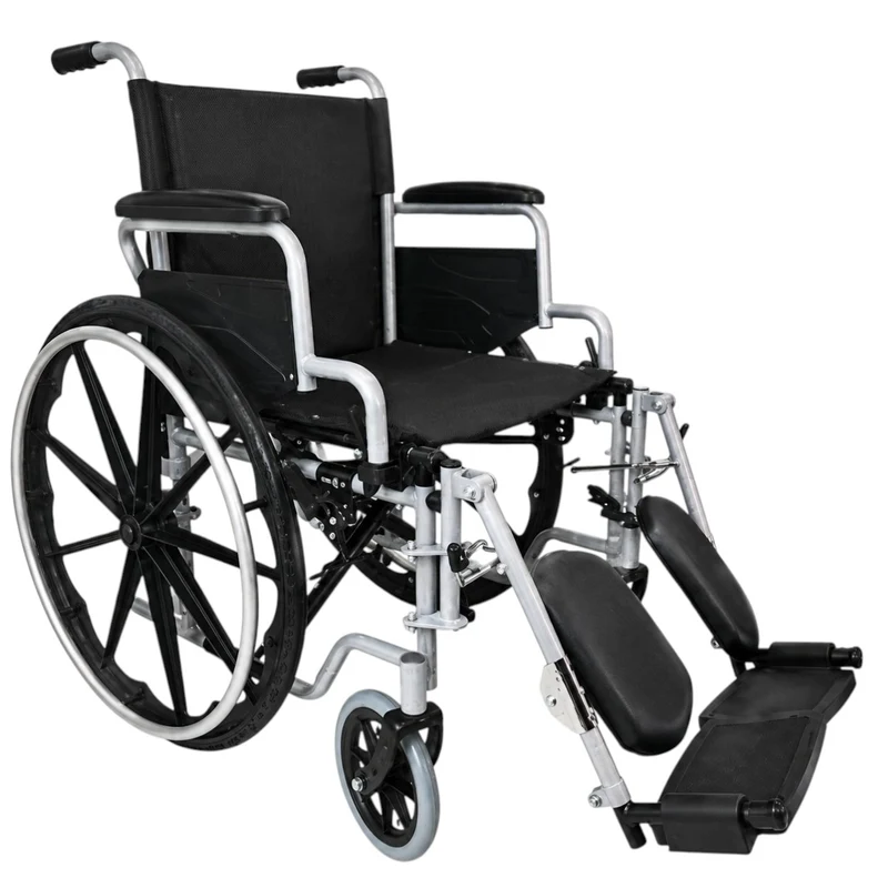 Silla de Ruedas de Acero Esmaltado con Elevapiernas Desmontables (45 cm) | Bienstar BME4618