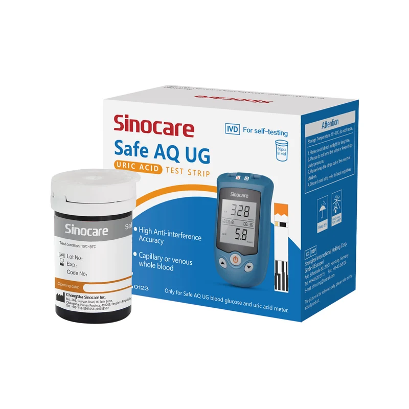 Sinocare Safe AQ UG Test strips with free lancets
