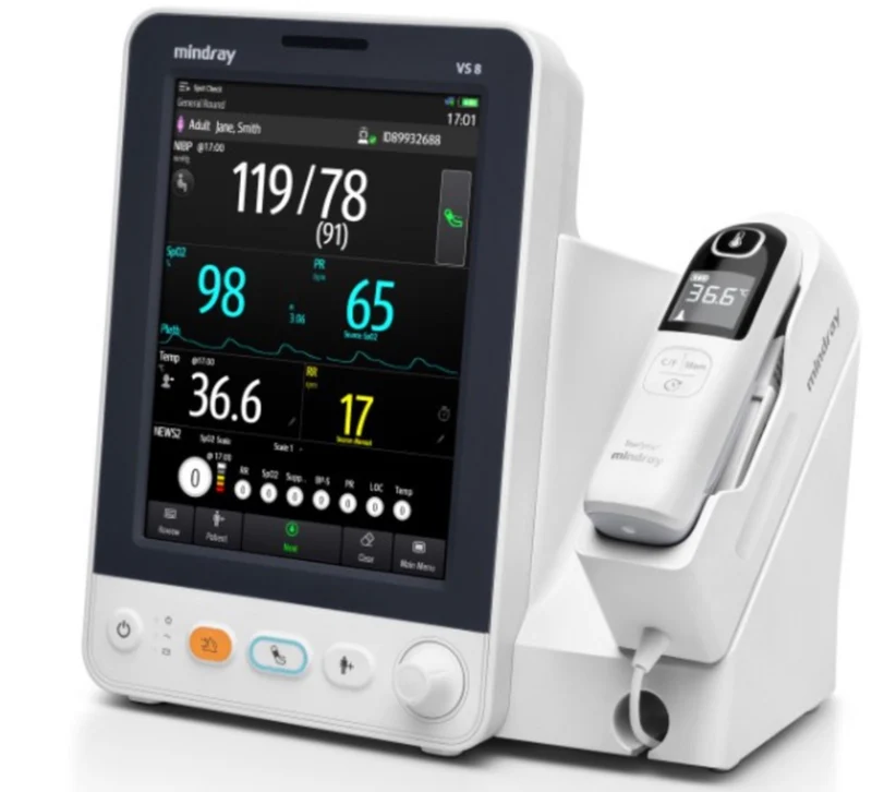 Mindray VS8® Vital Signs Monitor, NIBP, PR, Masimo® SpO2, Exergen® Temporal Temperature, 121-002164-00