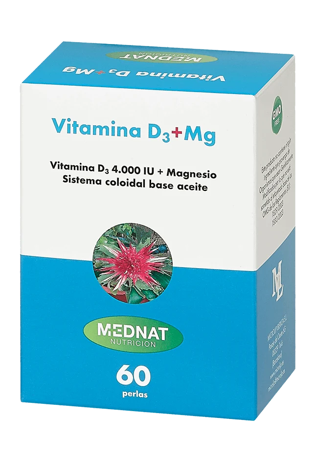 Vitamina D3 + Magnesio · MedNat · 60 perlas