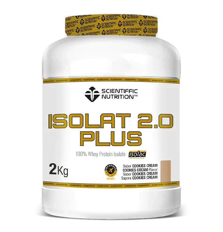 Isolat 2.0 Plus Whey Protein: Sabor Cookies Cream · Scientiffic Nutrition · 2 kg