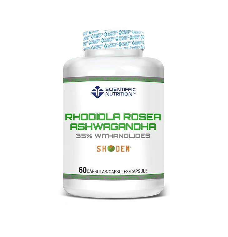 Rhodiola Rosea + Ashwagandha · Scientiffic Nutrition · 60 cápsulas