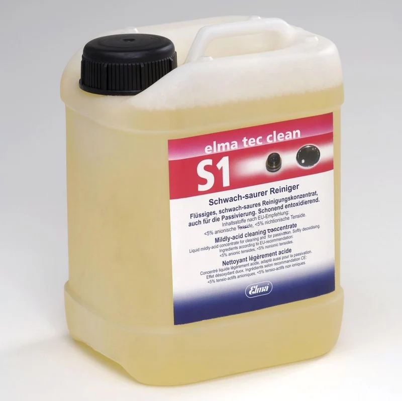 Elmasonic® TEC Clean S1 (Mildly Acidic ) Solution, 10 liter / 2.64gal., 800 0161
