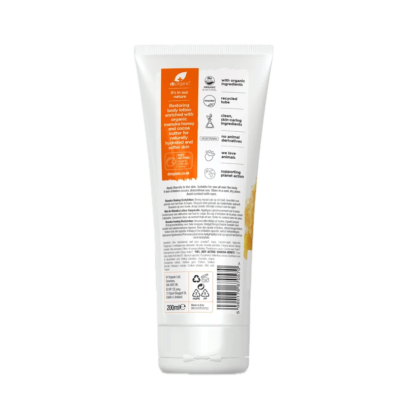 Locion Corporal Miel de Manuka · Dr Organic · 200 ml