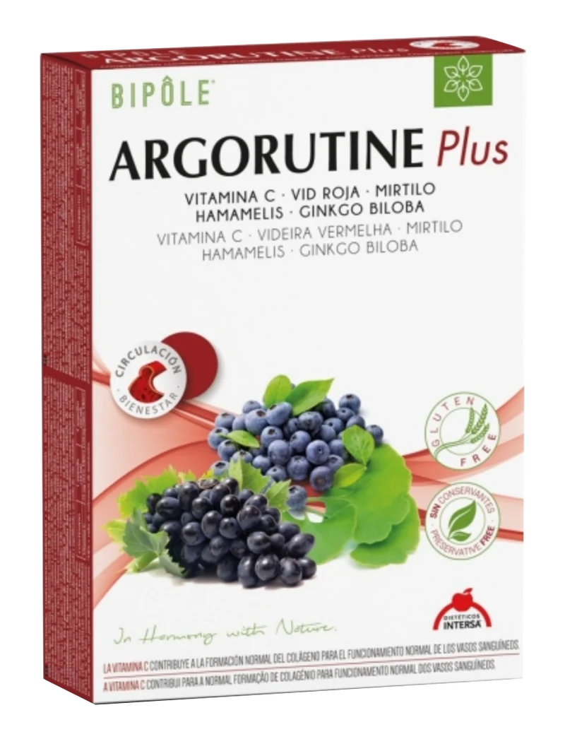 Bipole Argorutine Plus · Dietéticos Intersa · 20 ampollas
