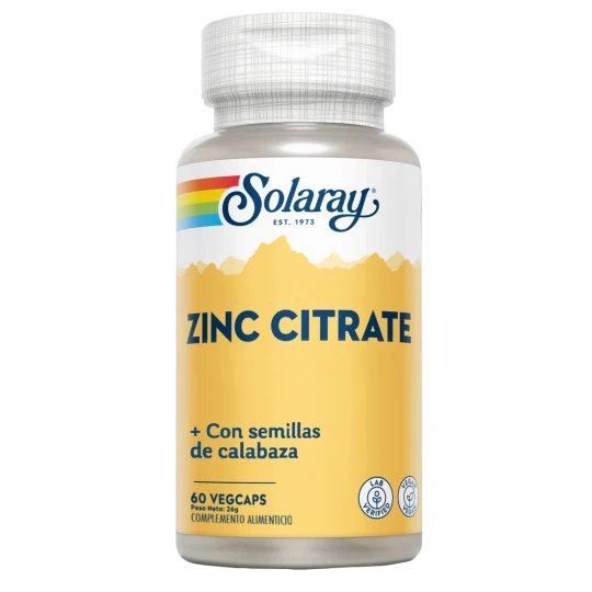 Zinc Citrato · Solaray · 60 cápsulas