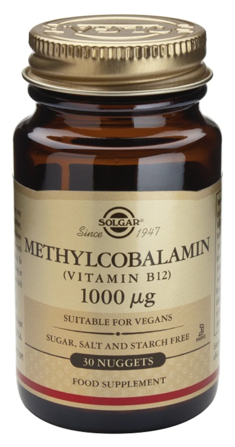 Vitamina B12 1.000 mcg (Metilcobalamina) · Solgar · 30 comprimidos