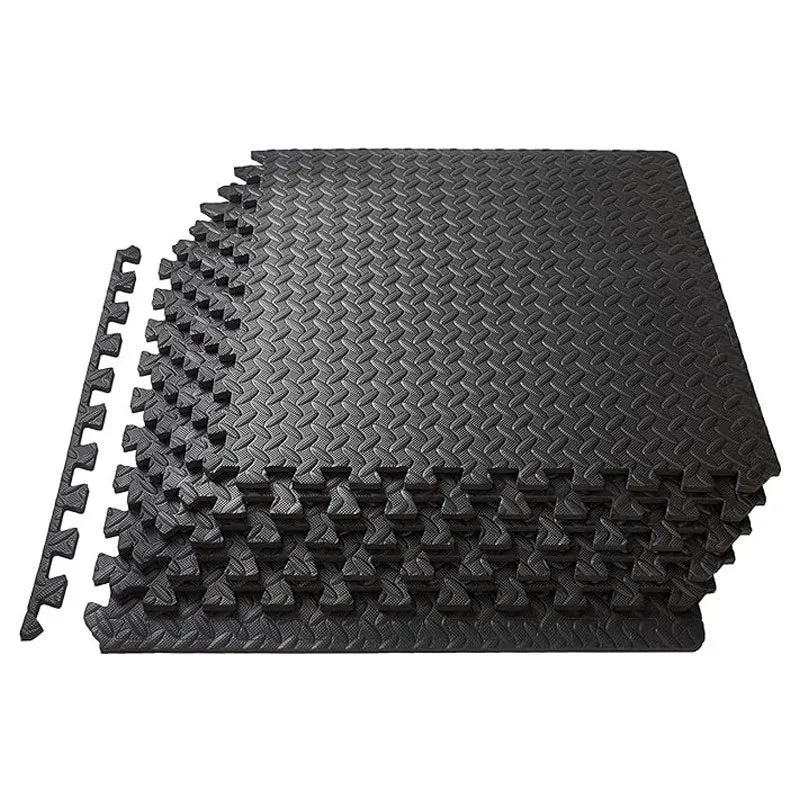 Tatami puzzle | 20 piezas + 40 bordes | Antideslizante e impermeable | PE+EVA | Modular | Zeny | Negro | Acolchado | Geométrico | Mobiclinic