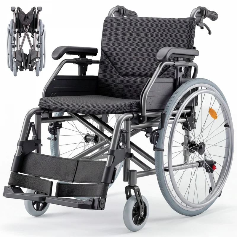 Silla de ruedas | Estructura regulable | Quick release | Antivuelco | Ruedas Neumáticas | Aluminio | Trevi | Mobiclinic