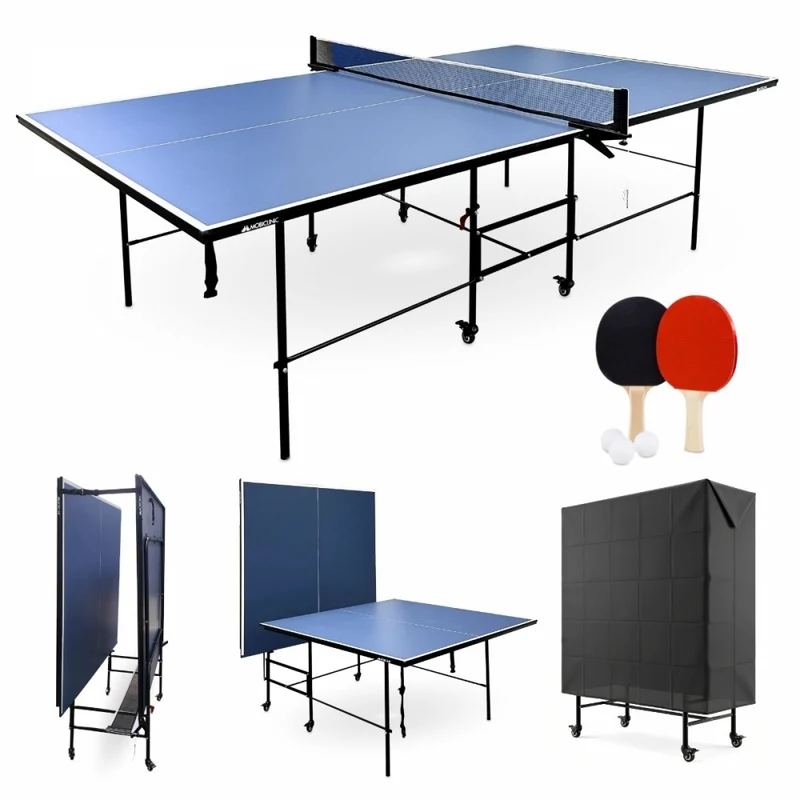 Mesa de Ping Pong | Plegable y portátil | Ruedas 360º | Red, palas y pelotas | Funda protectora | Tokyo | Mobiclinic