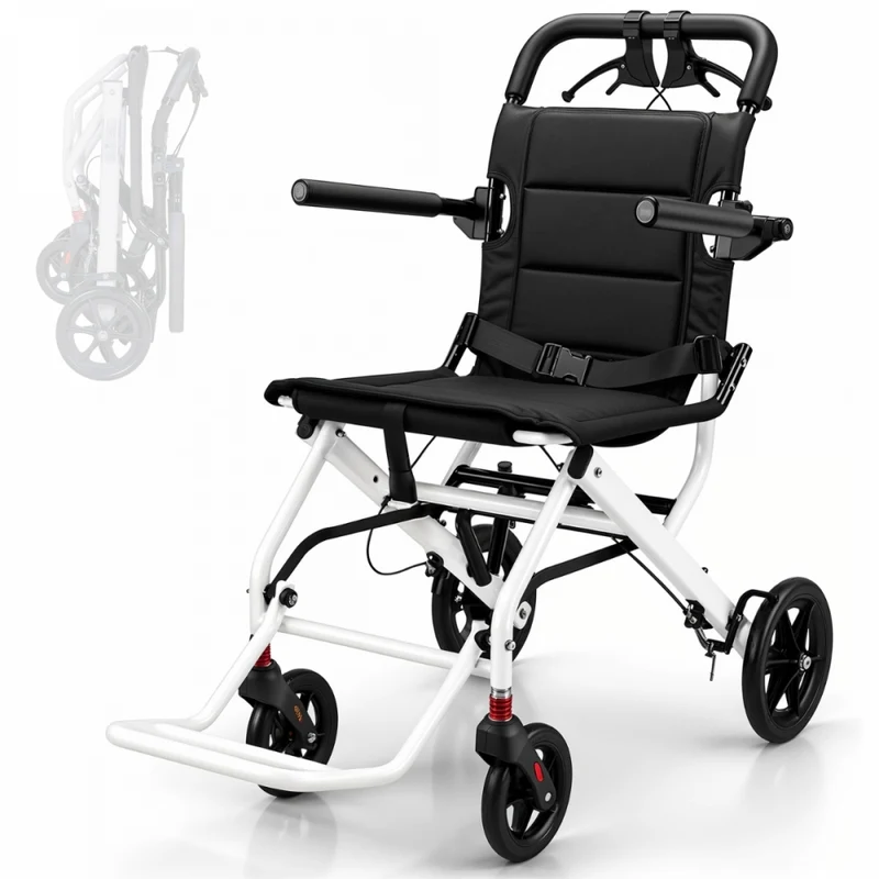 Silla de ruedas de tránsito | Plegable | Reposabrazos y reposapiés abatibles | Ligera | Cinturón | Acero | Venus | Mobiclinic