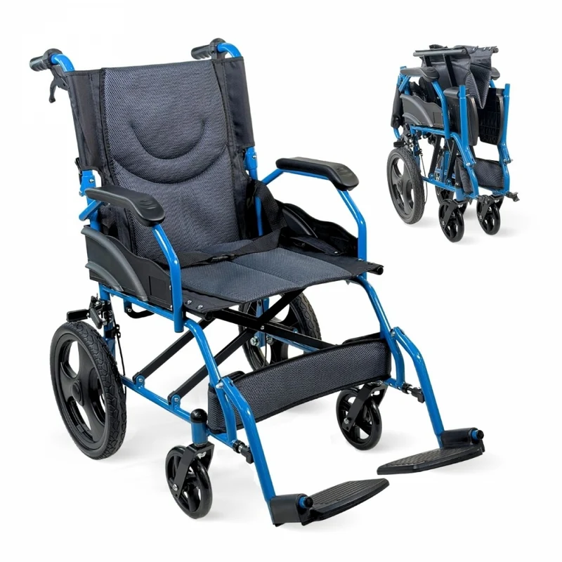 Silla de ruedas plegable | Manual | Acero | Reposapiés abatibles | Frenos dobles | Asiento acolchado | Faraón | Mobiclinic
