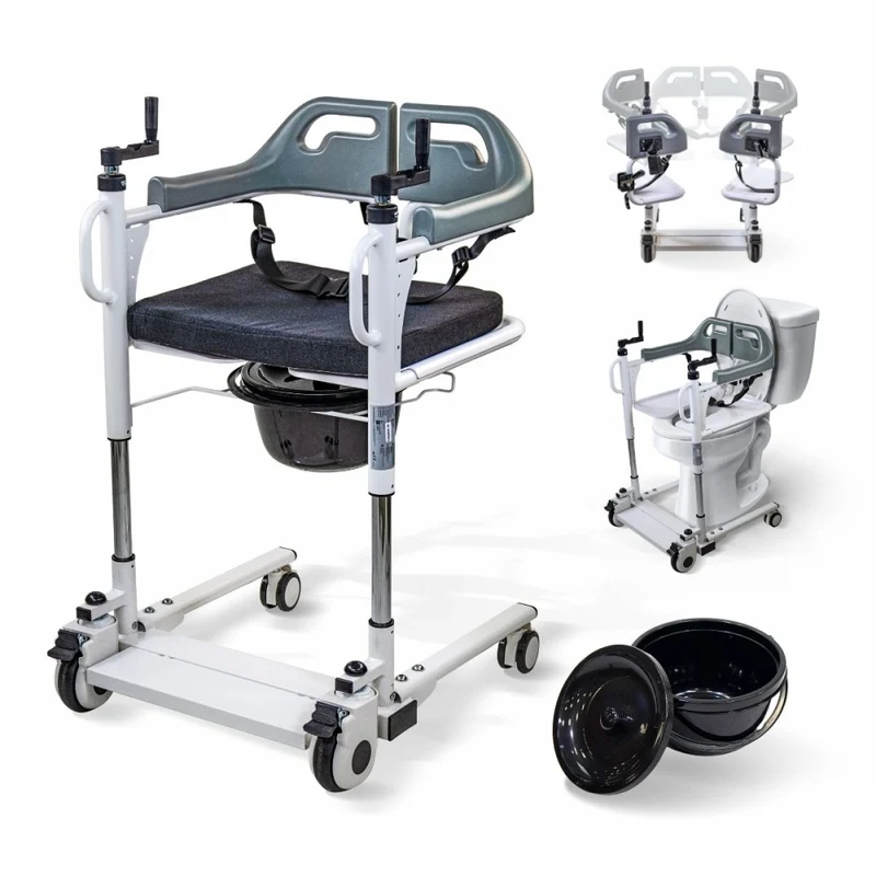 Silla de transferencia con inodoro | Altura regulable | Doble sistema seguridad | Cubeta y Cojín extraíble | Willy | Mobiclinic