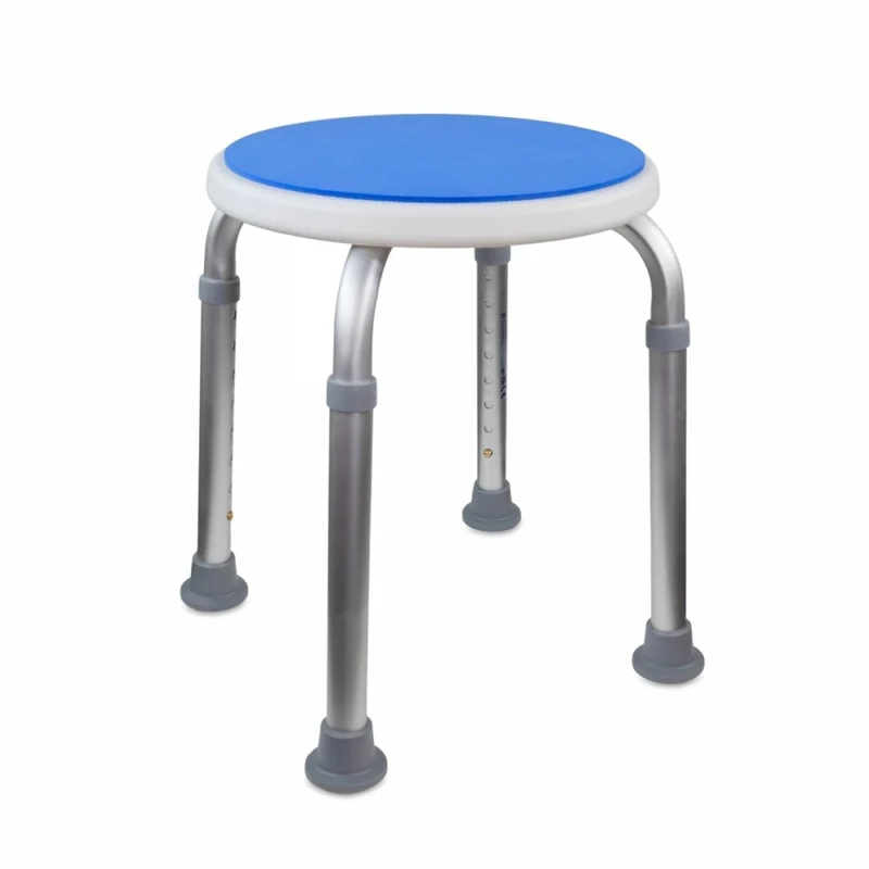 Taburete de baño | Altura Regulable | Máx 100 Kg | Conteras y Superficie EVA antideslizante | Foco | Mobiclinic