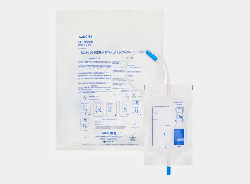 Bolsa de orina AARON® 500 ml para pierna con VAR y válvula de salida 30 unidades.