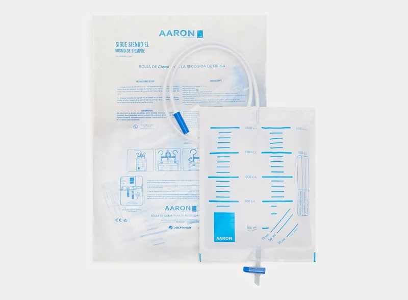 Bolsa de orina AARON® 2 litros con VAR, ASA y válvula de salida en GRIFO 30 unidades.