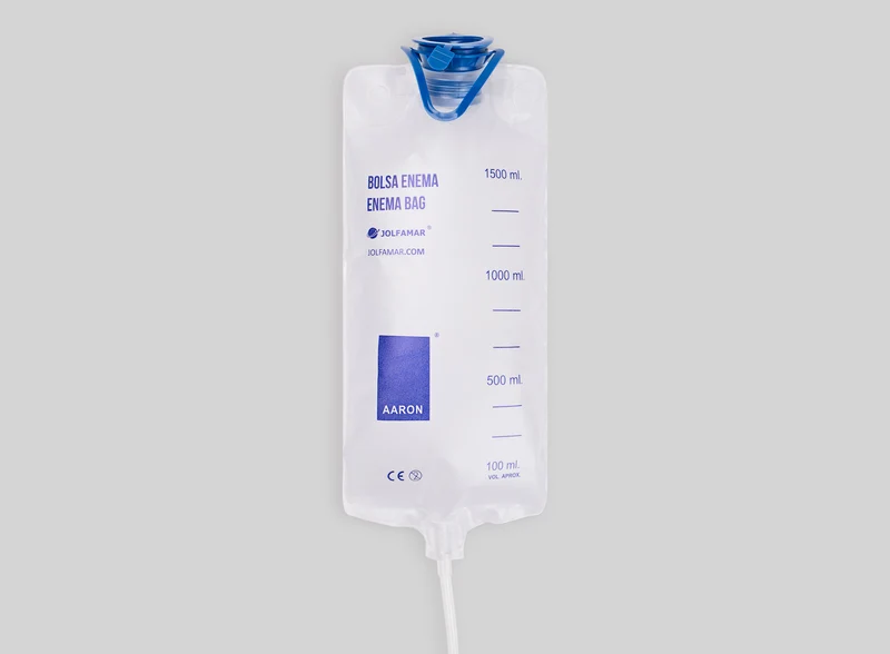 Bolsa de enema AARON® para el hogar, 1500ml. Kit de Enema para aliviar el estreñimiento. 1U. Envasada individualmente y Esterilizada.