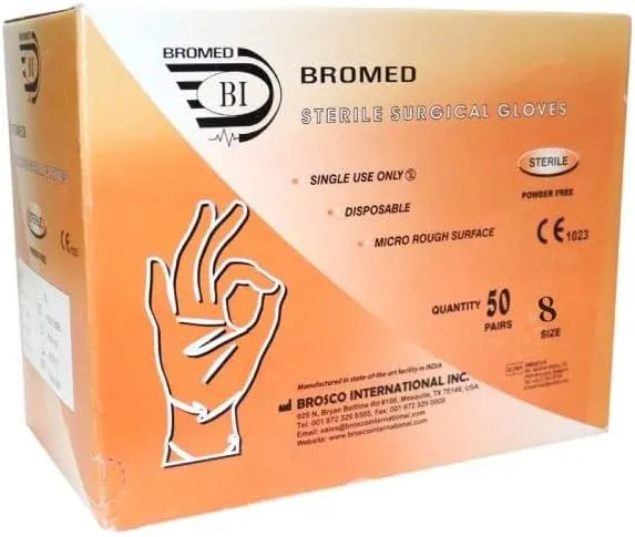 Sterile Surgical Gloves – Single-Use Latex Surgical Gloves (50 Pairs) | Medical Grade Sterile Gloves