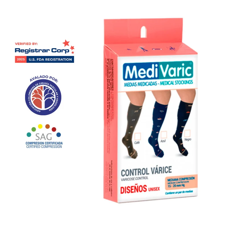 Calcetin Mediana Compresion De Barcos 15-20 mmHg