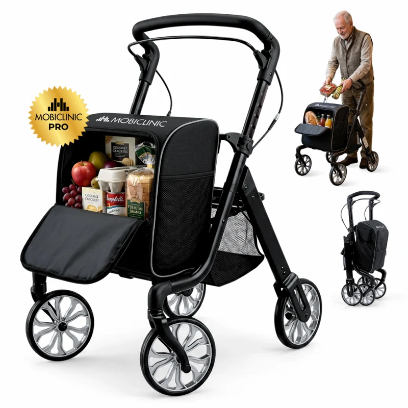 Andador plegable | Carro de la compra | Sistema de frenado | Altura regulable | Monomando | Bolsa XXL | Formen | Mobiclinic