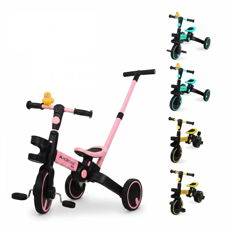 Triciclo 5 en 1 | Evolutivo | Ajustable | Máx 25kg | Ligero | 1 año y medio-5 años | Rosa | Chase | Mobiclinic