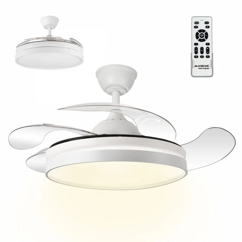 Ventilador de techo | 4 aspas | 6 velocidades | 3 modos iluminación | Luz LED | Mando a distancia | Oasis | Mobiclinic