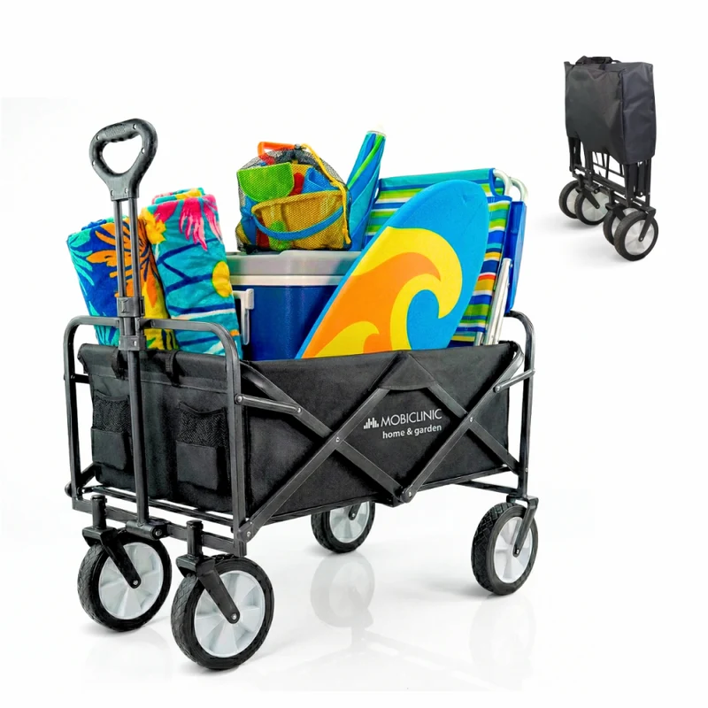 Carro de transporte playa y jardín | Asa ajustable | 85x54,5x75cm | Plegable | Ruedas 360º | Duna Pro | Mobiclinic