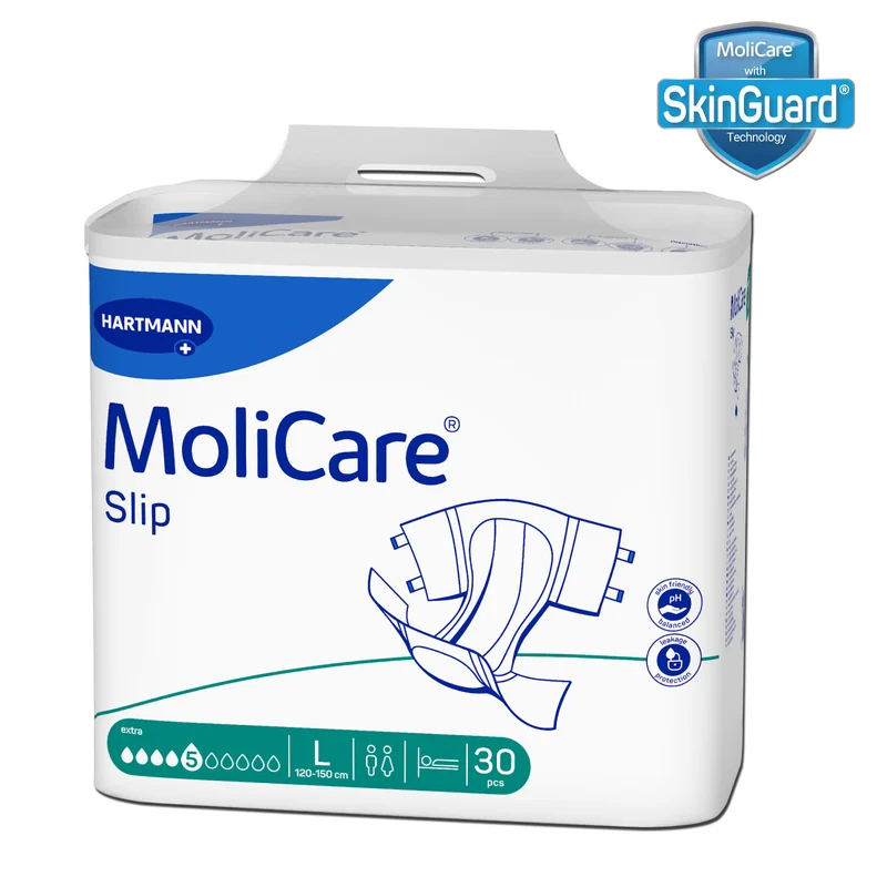 Adult Diaper Pants MoliCare Slip Extra Green, Diapers pants for adult incontinence, Unisex, Large, 5 drops, 30 pieces / pack