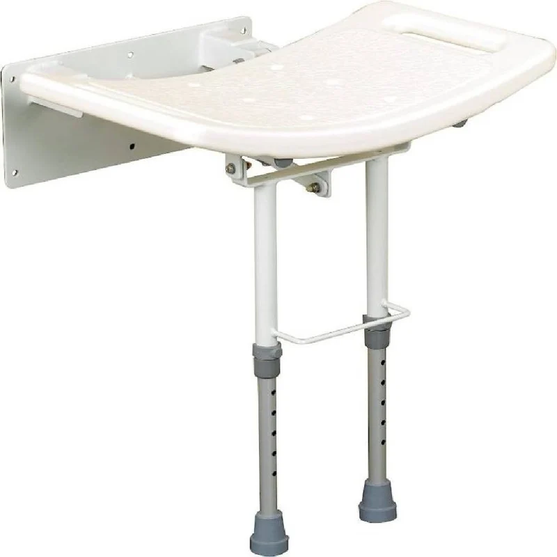 JMC Aluminum Wall Shower Bench with Legs, 5105