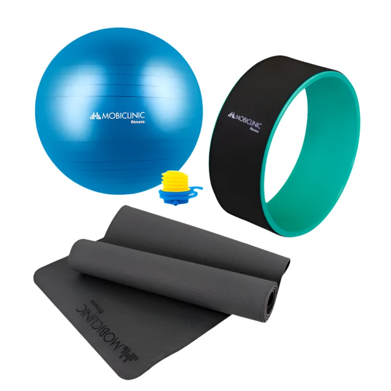 Pack de Yoga Pilates | Pelota de pilates | Esterilla de yoga | Rueda de Yoga | Mobiclinic