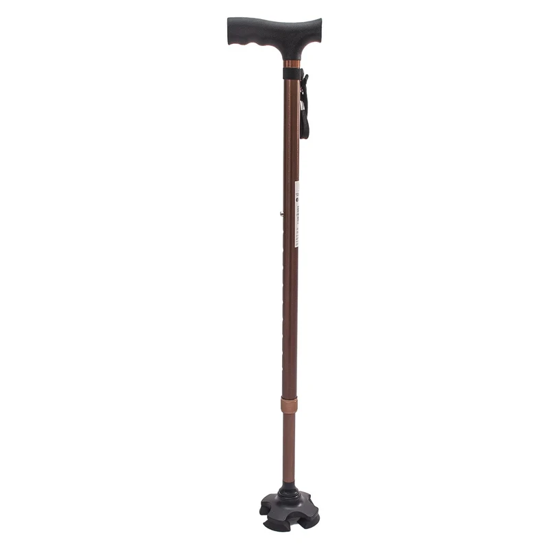 Baston Apoyo en T. 4 apoyos con Base Articulada
