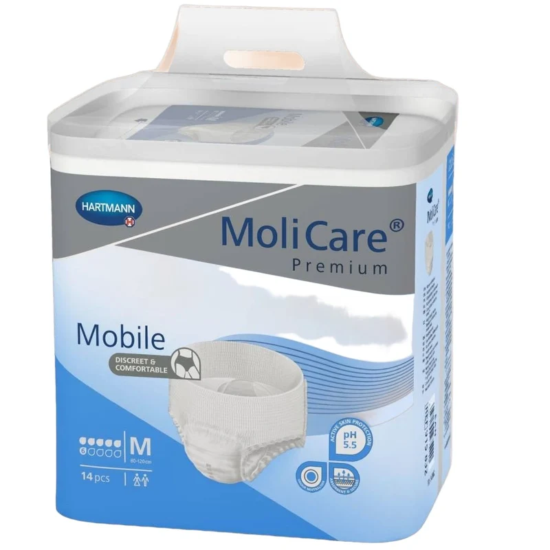 Adult Diaper Pants MoliCare Premium Mobile, Diapers pants for adult incontinence, Unisex, Medium, 6 drops, 14 pieces / pack
