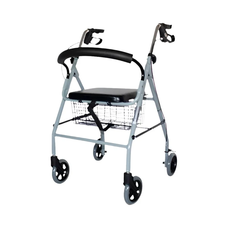Andador para ancianos | Aluminio | Plegable | Frenos en manetas | Deluxe | Gris | Alhambra | Mobiclinic