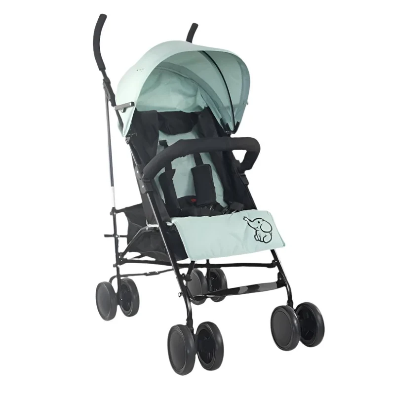 Silla de paseo plegable para bebés | Respaldo reclinable | Ruedas extraíbles | Peso máx. 15 kg | Cesta XL | Elefant | Mobiclinic
