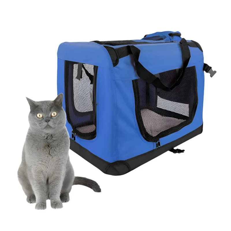 Transportín para mascotas | Varias tallas | Diferentes pesos | Plegable | Azul | Balú | Mobiclinic