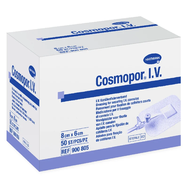 Hartmann Cosmopor I/V Canula Fixation Dressing, 8 x 6 cm, 50 Pieces