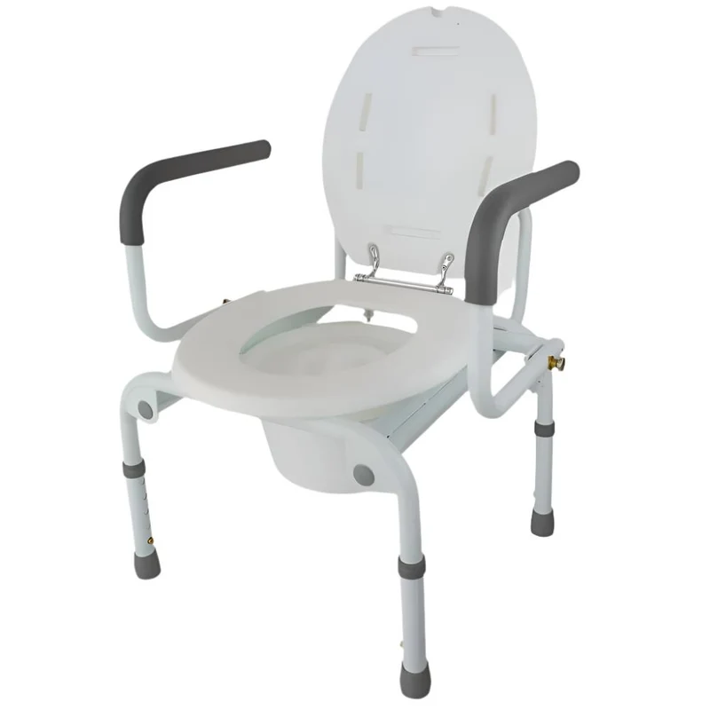 Silla con inodoro | Reposabrazos abatibles | Regulable en altura | Cabo |