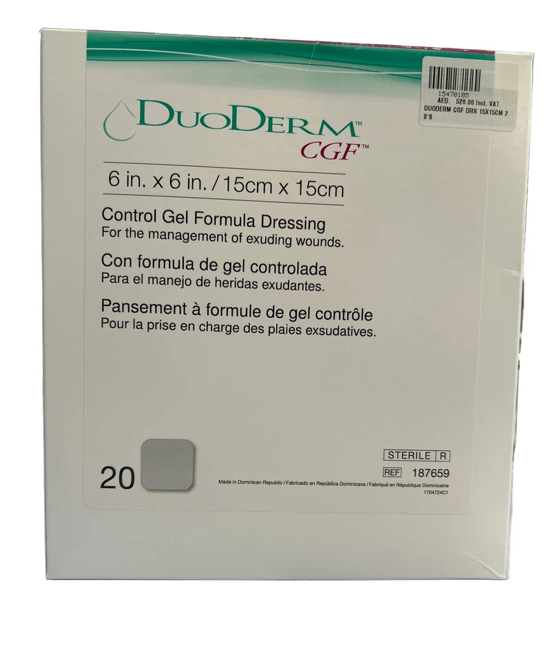 Convatec DuoDERM Control Germ Formula Sterile Dressing 15 x 15 cm / 6 in x 6 in, 20 Pieces / Box