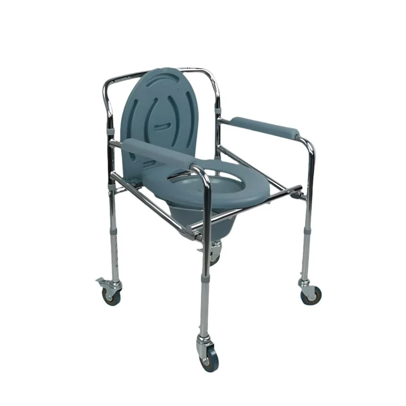 Silla con WC | Plegable | Altura regulable| Reposabrazos | Ajustable | Con tapa | Muelle | Mobiclinic