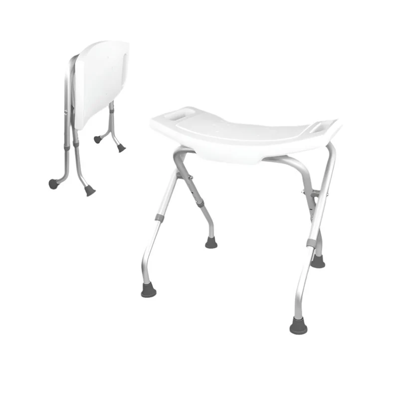 Silla para ducha | Plegable | Regulable en altura | Conteras antideslizantes | Delta