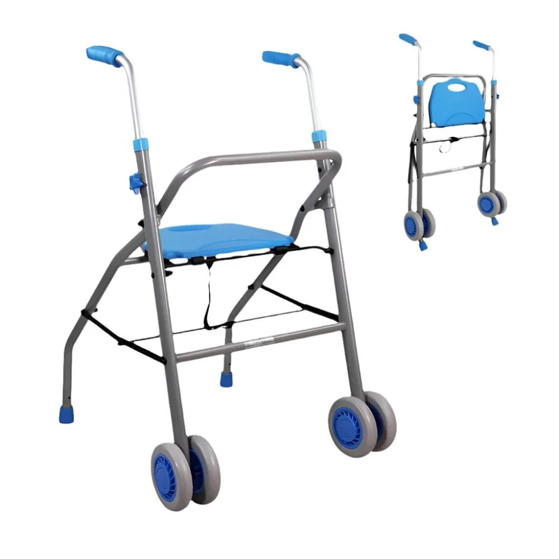 Andador | Plegable | Aluminio | Asiento | 2 ruedas | Ligero | Deluxe | Future | Mobiclinic