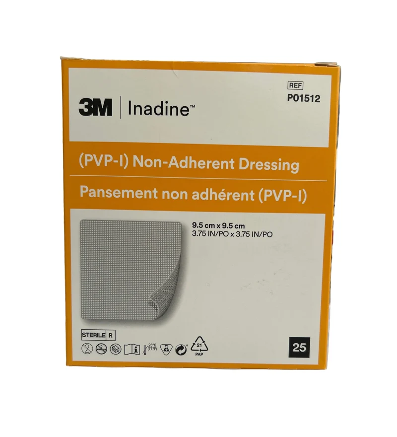 Inadine PVP-I Non- Adherent Dressing, 9.5 cm x 9.5 cm, 25 Pieces / Box