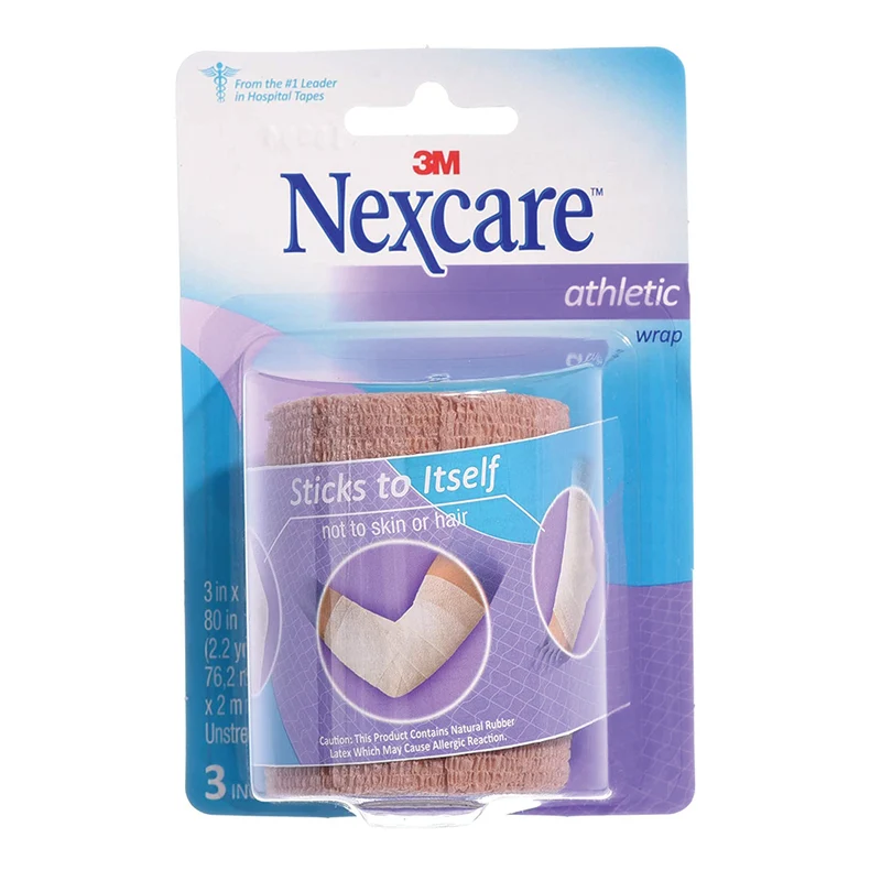 Nexcare Athletic Wrap, CR-3T, 3 x 5 Inches Yards Stretched, Tan