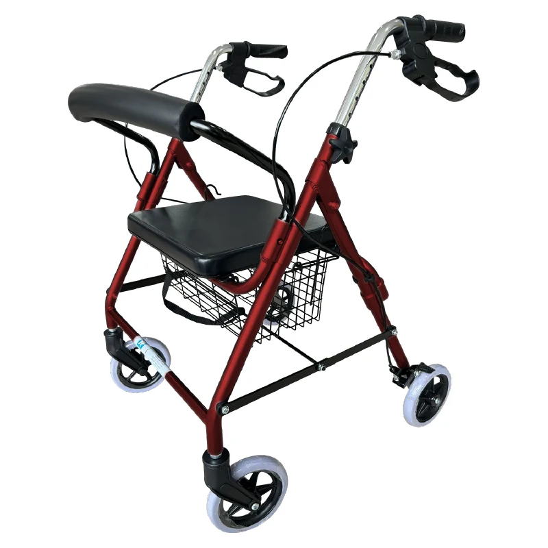Andadera Rollator Bariatrica Extra Grande de Aluminio con 4 Ruedas de 6" Bienstar BIBM5011B-R
