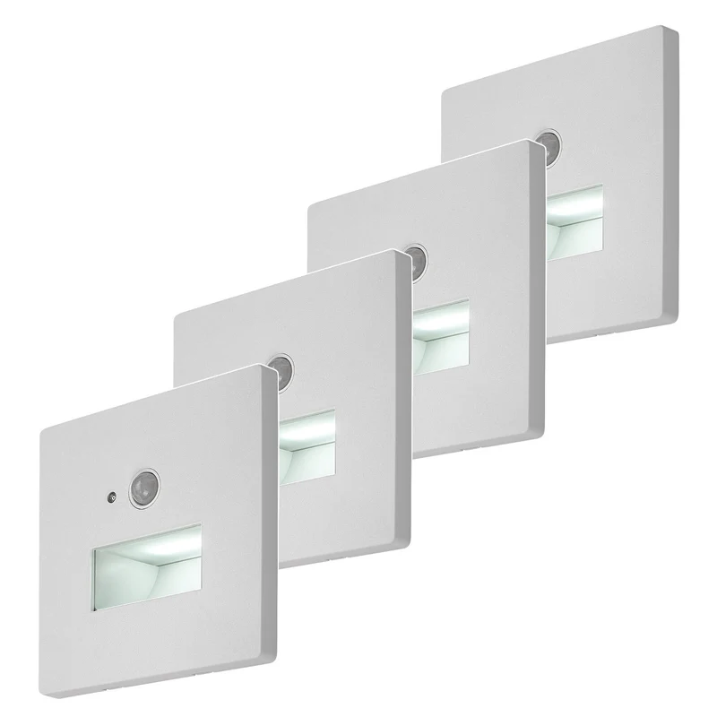 Lámpara Lunca LED de 1 W, IP20, blanca, 3000, 4500 y 6500 K, con sensor de movimiento y sensor de luz, 77198, 4 unidades